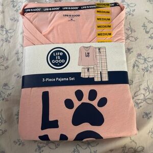 Life Is Good Pink 3-Piece Pajama Set